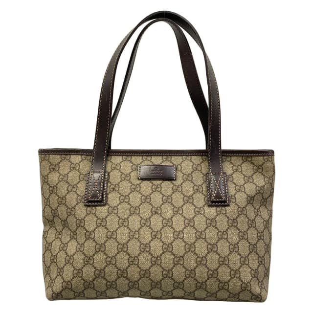 Gucci Shoulder Bag GG Plus Supreme Dark Brown Beige Leather in Brown Leather from The Reluxe, photo 1 of 1