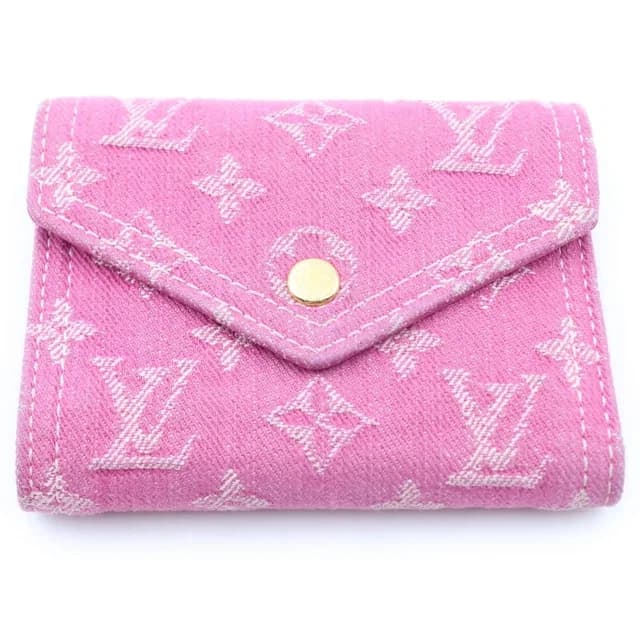 Louis Vuitton Monogram Denim Fuchsia Portefeuille Victorine Compact Wallet in Pink Denim from The Reluxe, photo 1 of 1