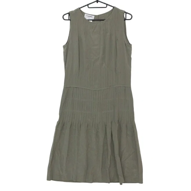 Chanel Dress 100% Silk CC Logo in Green Silk from The Reluxe, photo 1 of 1