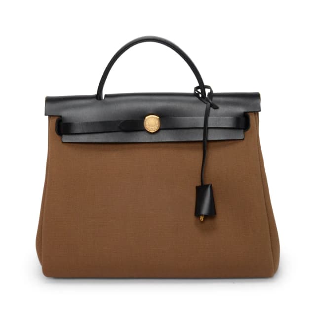 Hermès Military Canvas & Hunter Herbag Zip 31 in Alezan & Noir Canvas from Blue Spinach, photo 1 of 1