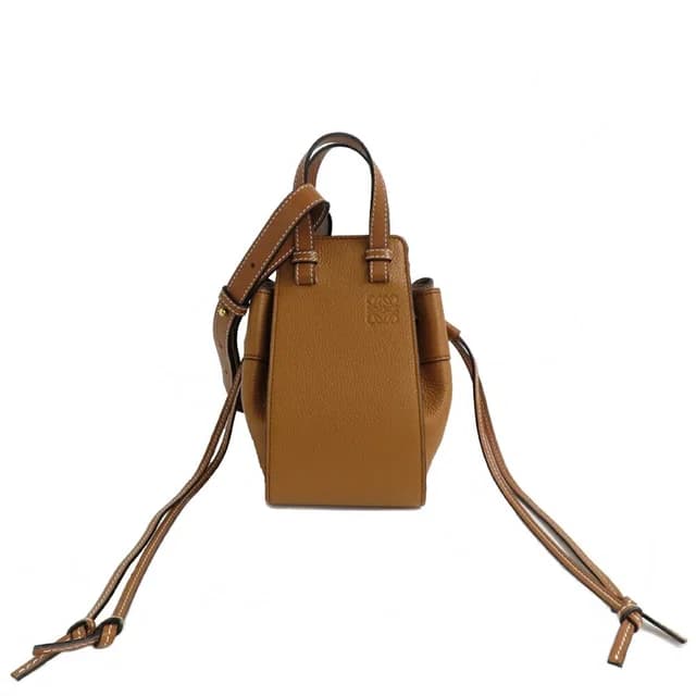 Loewe Hammock Drawstring Mini Shoulder Bag Anagram Brown in Brown Leather from The Reluxe, photo 1 of 1