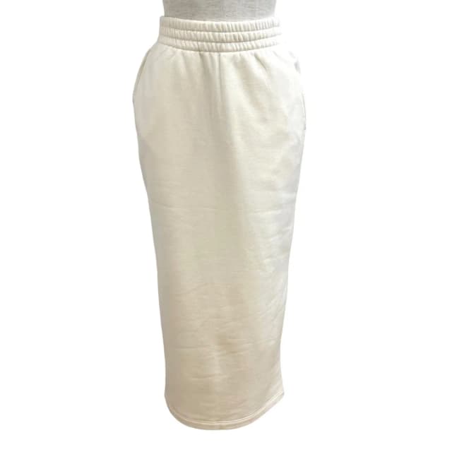 Prada 100% Cotton Triangle Logo Tight Skirt Ivory XS in White from The Reluxe, photo 1 of 1