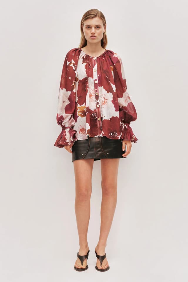 AJE Colette Blouse in AQUARELLE, image 1 of 1 from Aje