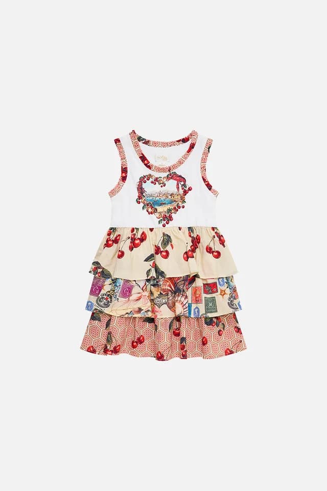 Camilla eBoutique KIDS TANK MINI DRESS W WOVEN LAYERED SKIRT NOTES FROM THE ROAD, image 1 of 1 from CAMILLA