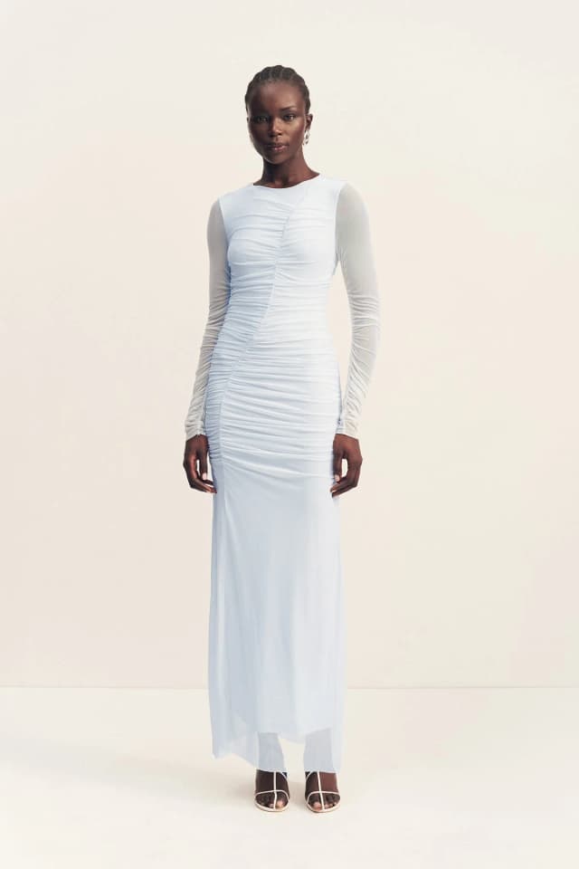 Shona Joy MIRA GATHERED MAXI DRESS - SKY, image 1 of 1 from Shona Joy