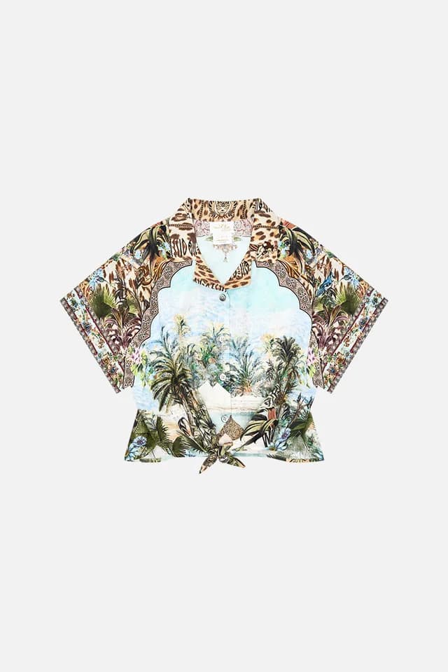 Camilla eBoutique KIDS CROP TIE FRONT SHIRT 4-10 VIEWS OF THE VALLEY, image 1 of 1 from CAMILLA