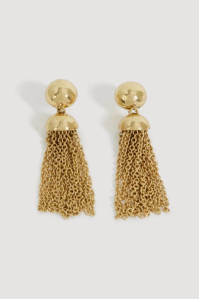 AJE Arlith Drop Tassle Stud in GOLD, image 1 of 1 from Aje