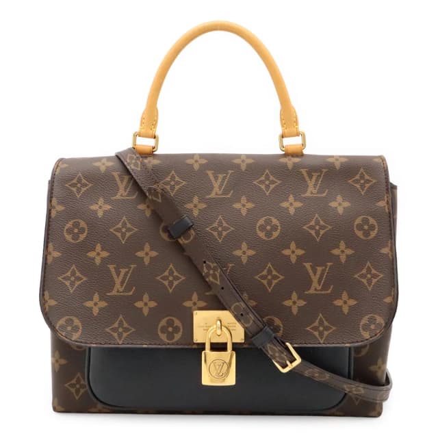 Louis Vuitton Monogram Marignan 2-Way Shoulder Bag Crossbody Leather Noir Black in Black Leather from The Reluxe, photo 1 of 1
