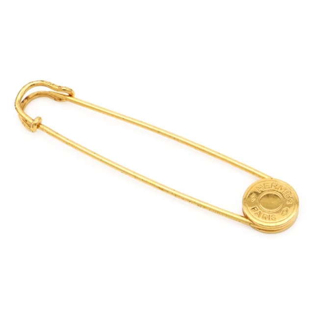 Hermès Sellier Quilt Pin Brooch Gold Plated in Gold from The Reluxe, photo 1 of 1