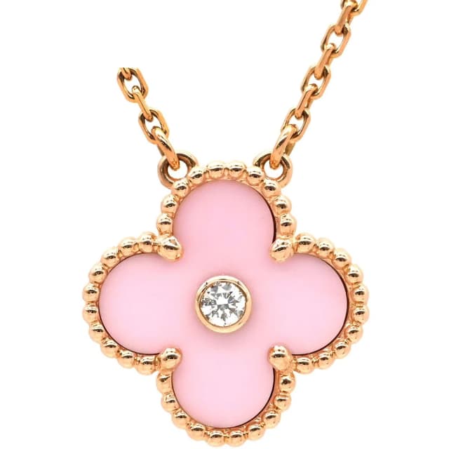 Van Cleef & Arpels Necklace Vintage Alhambra Pink Rose Gold PG Limited Edition in Pink from The Reluxe, photo 1 of 1