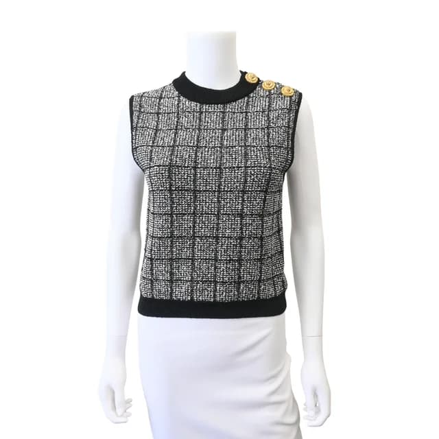 Balmain Tweed Check Crop Top in Tweed from Clotheshorse Anonymous, photo 1 of 1