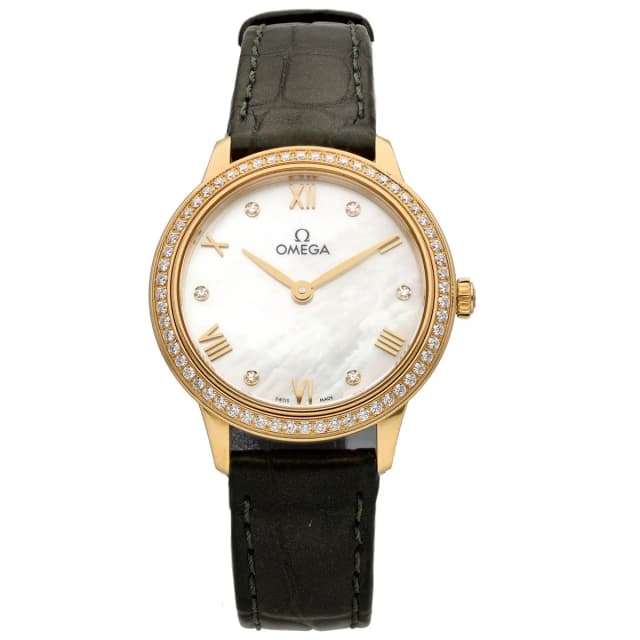 Omega De Ville Prestige 434.58.28.60.55.002 27.5mm Gold Watch in Gold Leather from H&T, photo 1 of 1