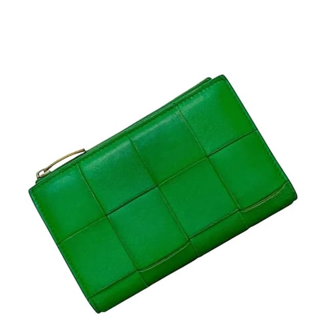Bottega Veneta Bifold Wallet Green Maxi Intrecciato Compact Leather in Green Woven leather from The Reluxe, photo 1 of 1