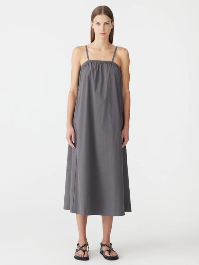 Bassike Crushed Cotton Parachute Dress, image 1 of 1 from bassike