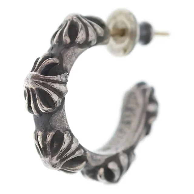 Chrome Hearts Hoop Cross Band Earrings Silver in Silver from The Reluxe, photo 1 of 1