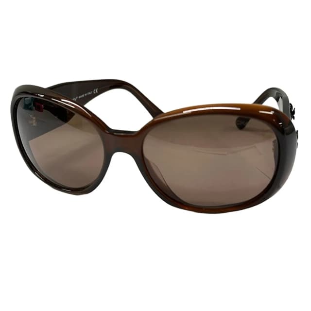 Chanel Sunglasses Clear Brown Dark Black Camellia CC Logo Eyewear in Black from The Reluxe, photo 1 of 1