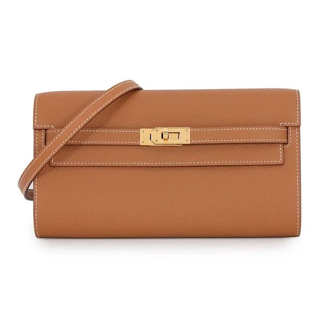 Hermès Kelly Wallet Long to Go Gold Epsom in Gold Epsom leather from The Reluxe, photo 1 of 1
