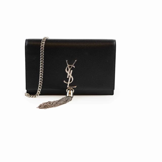 Saint Laurent Kate Tassel Wallet on Chain Black in Black Leather from The Purse Affair, photo 1 of 1