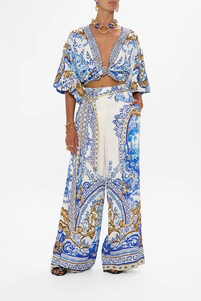 Camilla eBoutique SCARF BELT WIDE LEG PANT AZUL ADVENTURES, image 1 of 1 from CAMILLA