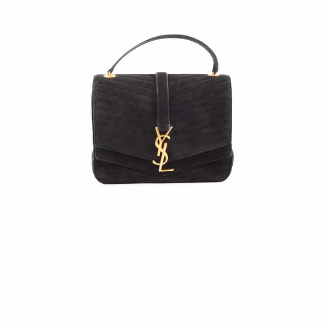 Saint Laurent Square Black Crossbody in Black Suede from The Purse Affair, photo 1 of 1