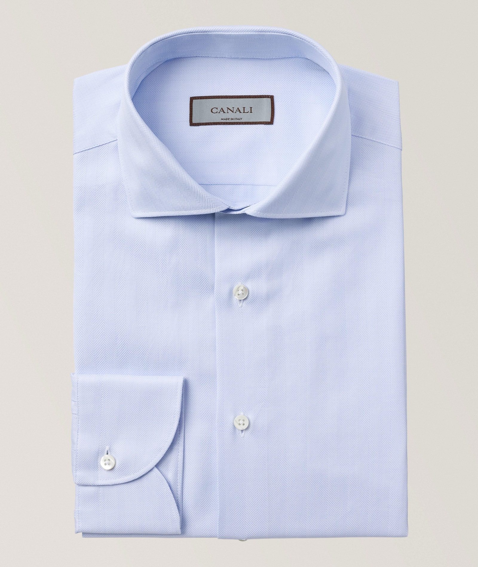 Canali Slim-Fit Cotton Dress Shirt in Blue, image 1 of 1 from Harry Rosen