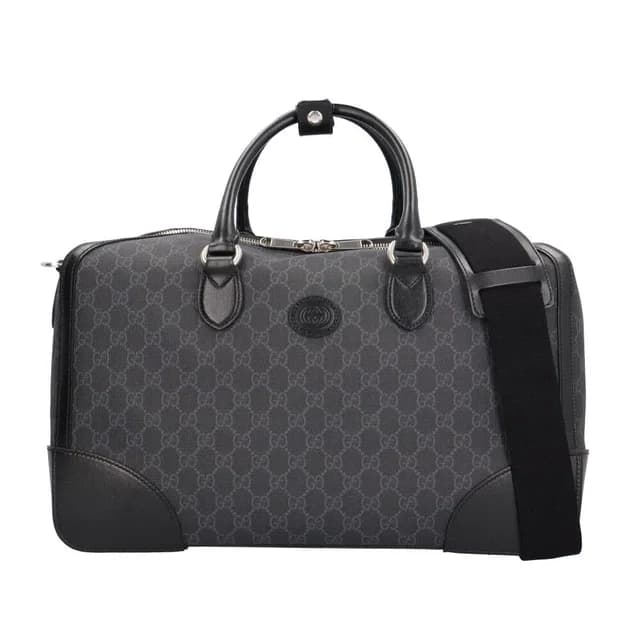 Gucci Interlocking G Duffle Boston Bag GG Supreme Canvas Black in Black Canvas from The Reluxe, photo 1 of 1