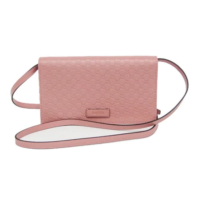 Gucci MicroGuccissima 466507 Women's Leather Chain/Shoulder Wallet Pink in Pink Leather from Elady, photo 1 of 1