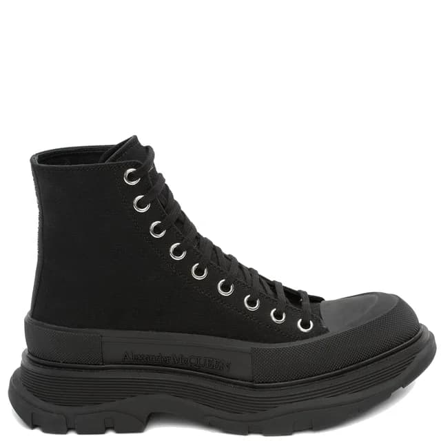 Alexander McQueen Tread Canvas Lace Boots, Black, image 1 of 1 from Cultstatus