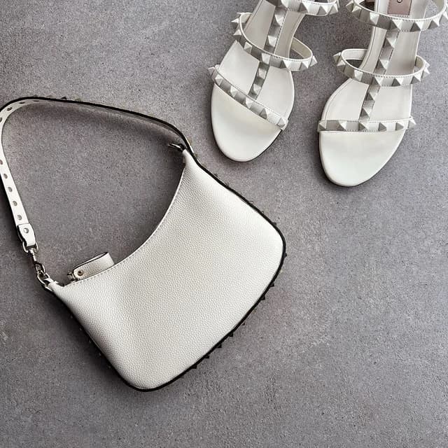 VALENTINO GARAVANI Rockstud Mini Hobo, Ivory, image 1 of 1 from Cultstatus