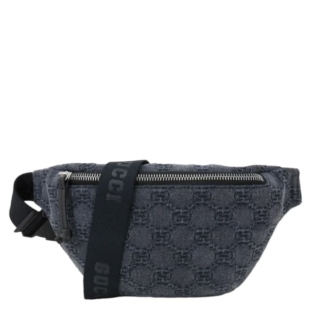 Gucci Kids GG Denim Belt Bag Black 502095 in Black Denim from Dallas Designer Handbags, photo 1 of 1