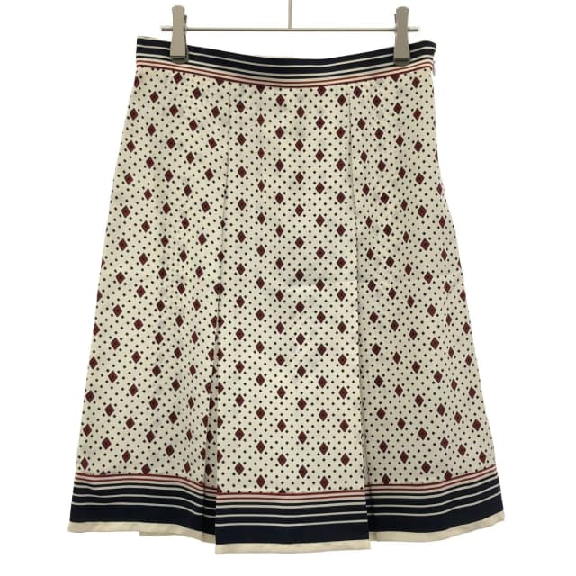 Celine by Phoebe Philo Diamond Pattern Silk Skirt 2 White 34 in White Silk from The Reluxe, photo 1 of 1