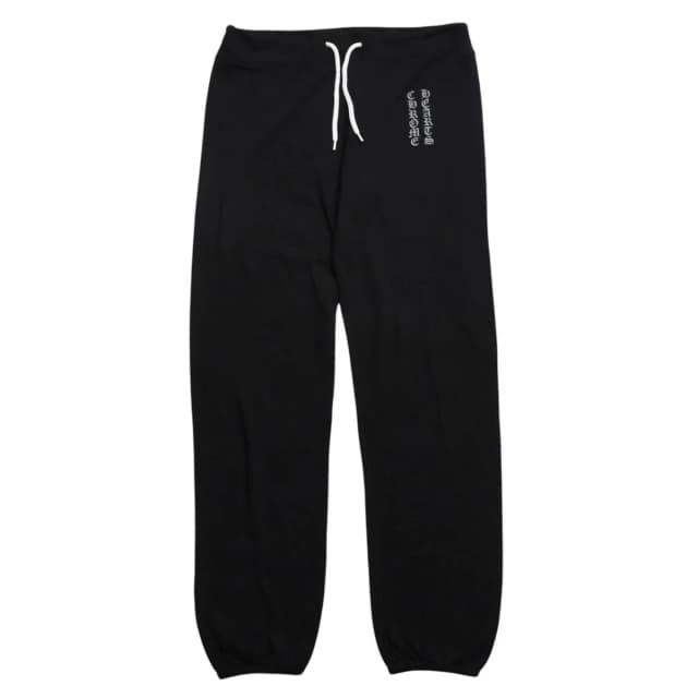 Chrome Hearts Vintage English Logo Sweatpants Gothic Style Black Pants in Black from The Reluxe, photo 1 of 1