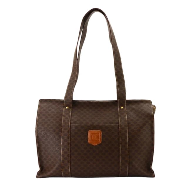 Celine Macadam Tote Bag Leather Brown Gold Vintage in Brown Leather from The Reluxe, photo 1 of 1