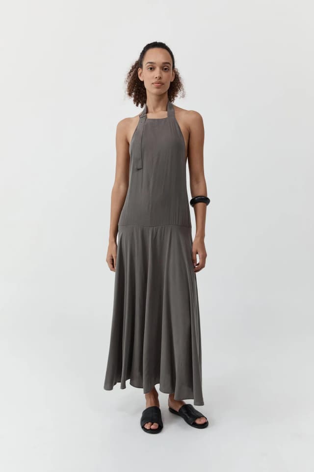 St Agni Apron Dress - Moss, image 1 of 1 from St. Agni
