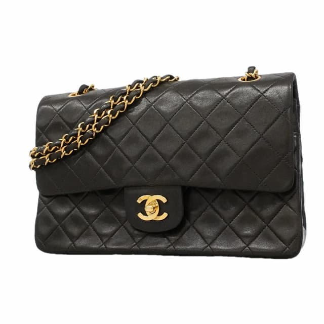 Chanel Shoulder Bag Quilted Lambskin Black Gold in Black Lambskin from The Reluxe, photo 1 of 1