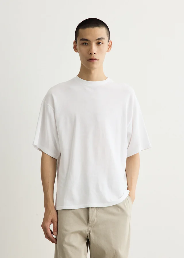 KAPTAIN SUNSHINE Mini Terry Half-Sleeve T-Shirt in WHITE, image 1 of 1 from Incu