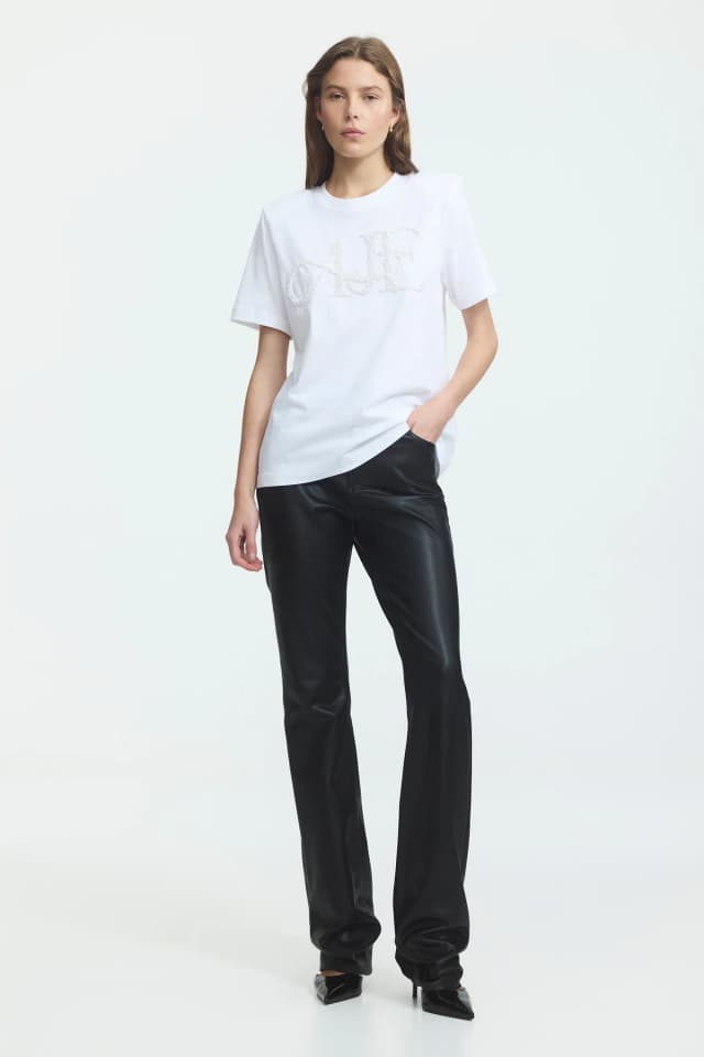 AJE Mika Embellished Tee in WHITE/WHITE, image 1 of 1 from Aje