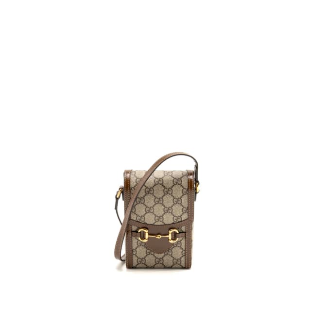 Gucci Horsebit 1955 Mini Bag GG Supreme Canvas/Leather Beige/Brown GHW in Brown Canvas from EMIER, photo 1 of 1