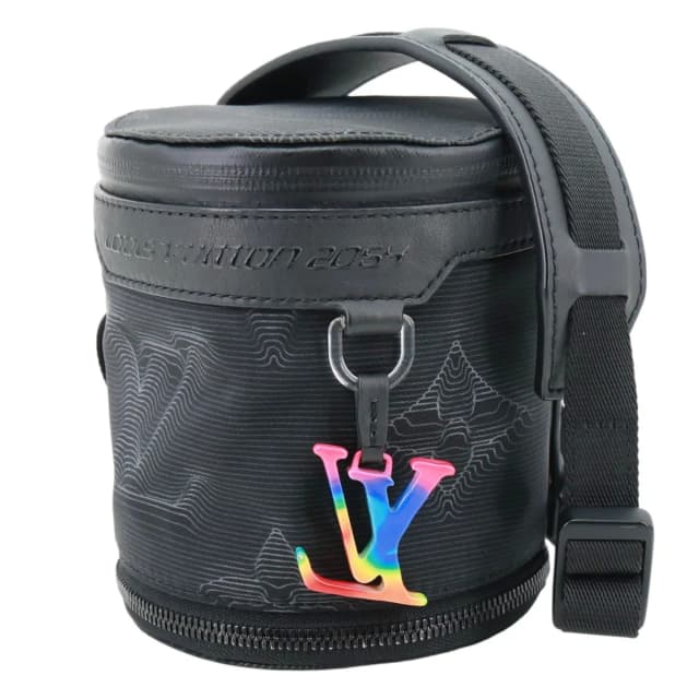 Louis Vuitton 2054 Expandable Polochon Nylon Shoulder Bag Black in Black Nylon from Dallas Designer Handbags, photo 1 of 1