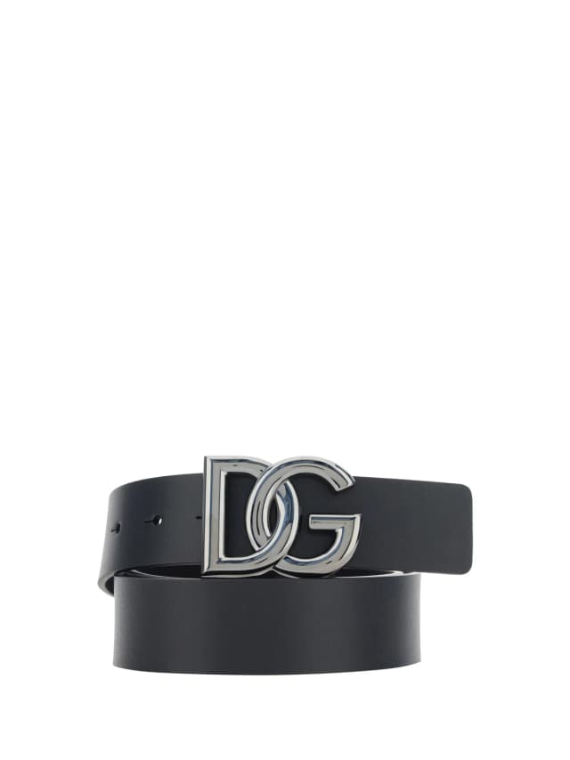 Dolce & Gabbana Logo-Embellished Calf Leather Belt — Black Bos Taurus in Black Calfskin from HEWI, photo 1 of 1
