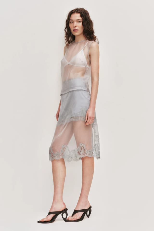 AJE Ophelia Lace Skirt in DUCK EGG, image 1 of 1 from Aje