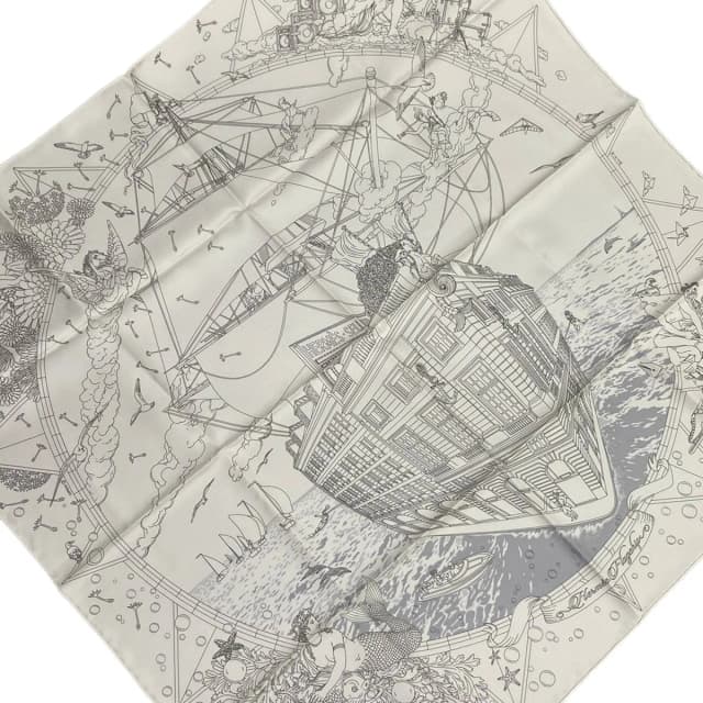 Hermès Scarf Carre 90 White Flagship in White from The Reluxe, photo 1 of 1