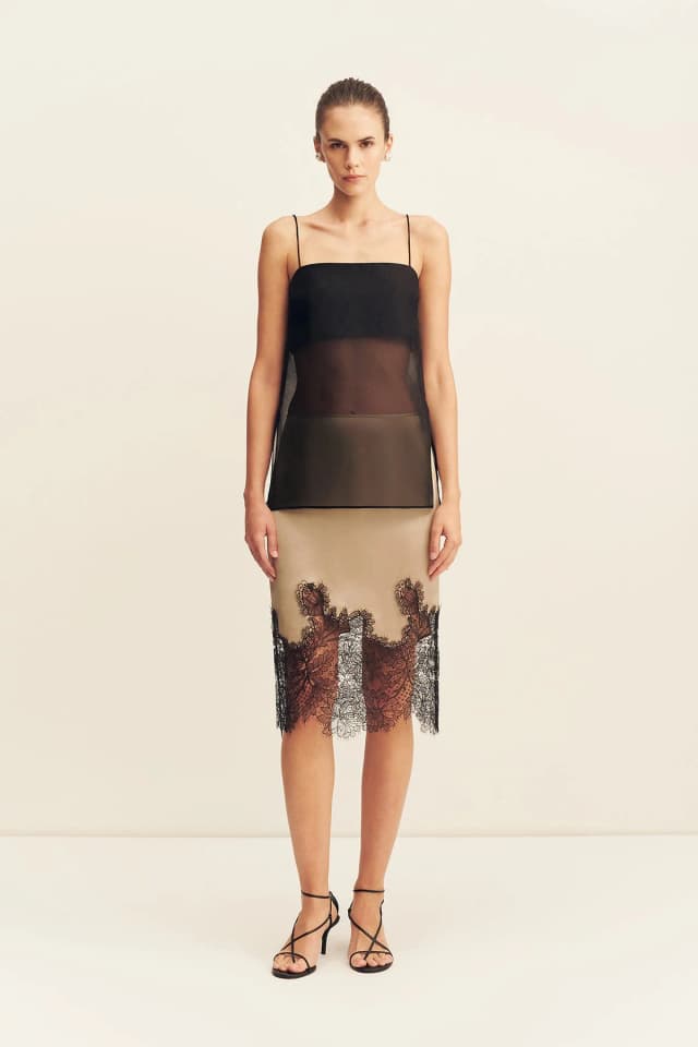 Shona Joy TIBBY SILK ORGANZA CAMI - BLACK, image 1 of 1 from Shona Joy