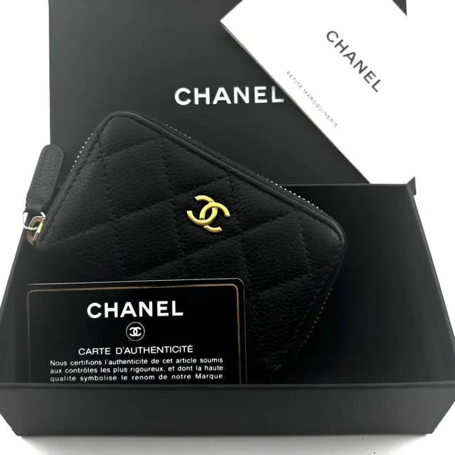 Chanel Wallet Quilted Caviar Round Zip Coin Purse in Caviar leather from The Reluxe, photo 1 of 1
