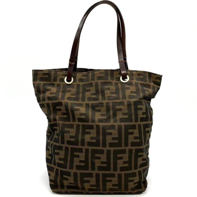 Fendi Zucca Tote Bag Nylon Leather Brown in Brown Nylon from The Reluxe, photo 1 of 1