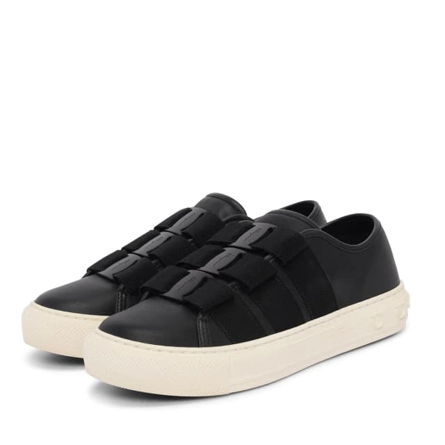 Ferragamo Nataly Vara Bow Sneakers 6.5 in Black Calfskin from Blue Spinach, photo 1 of 1