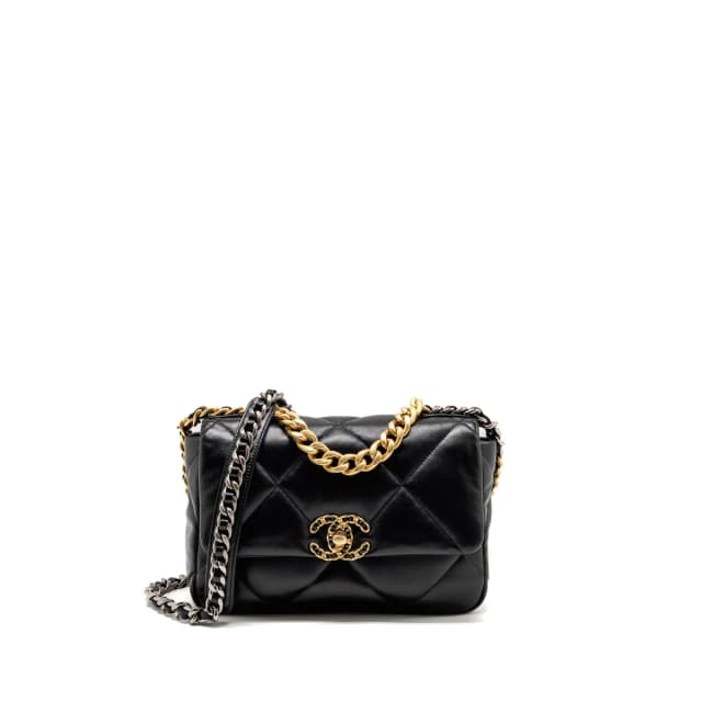 Chanel Small 19 Bag Shiny Lambskin black Multicolour Hardware in Black Lambskin from EMIER, photo 1 of 1