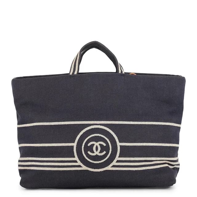 Chanel Tote CC Logo Denim Leather 2-Way Shoulder Bag in Denim from The Reluxe, photo 1 of 1