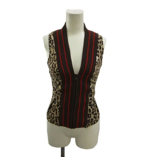 D&G Vest Gilet Cut Replacement Leopard Print Double Stripe from The Reluxe, photo 1 of 1