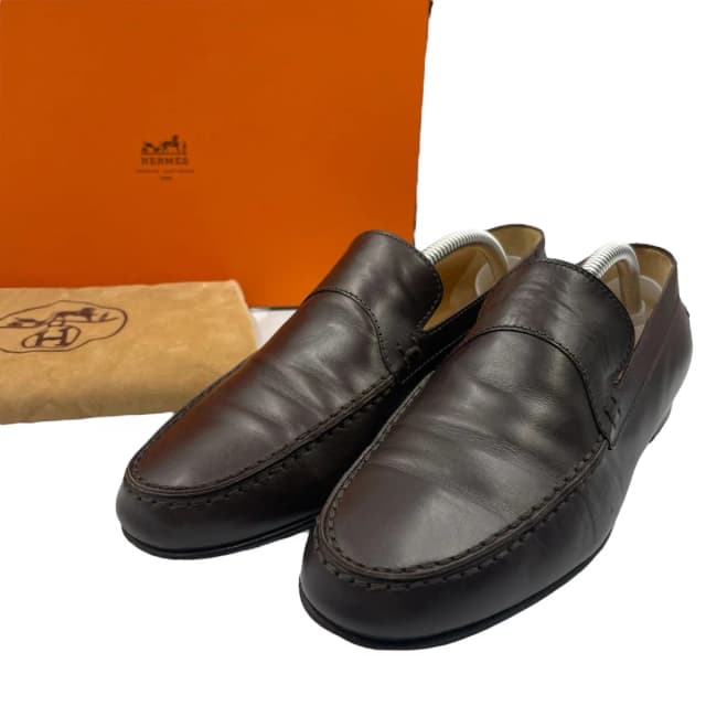 Hermès Loafers Leather With Brown in Brown Leather from The Reluxe, photo 1 of 1